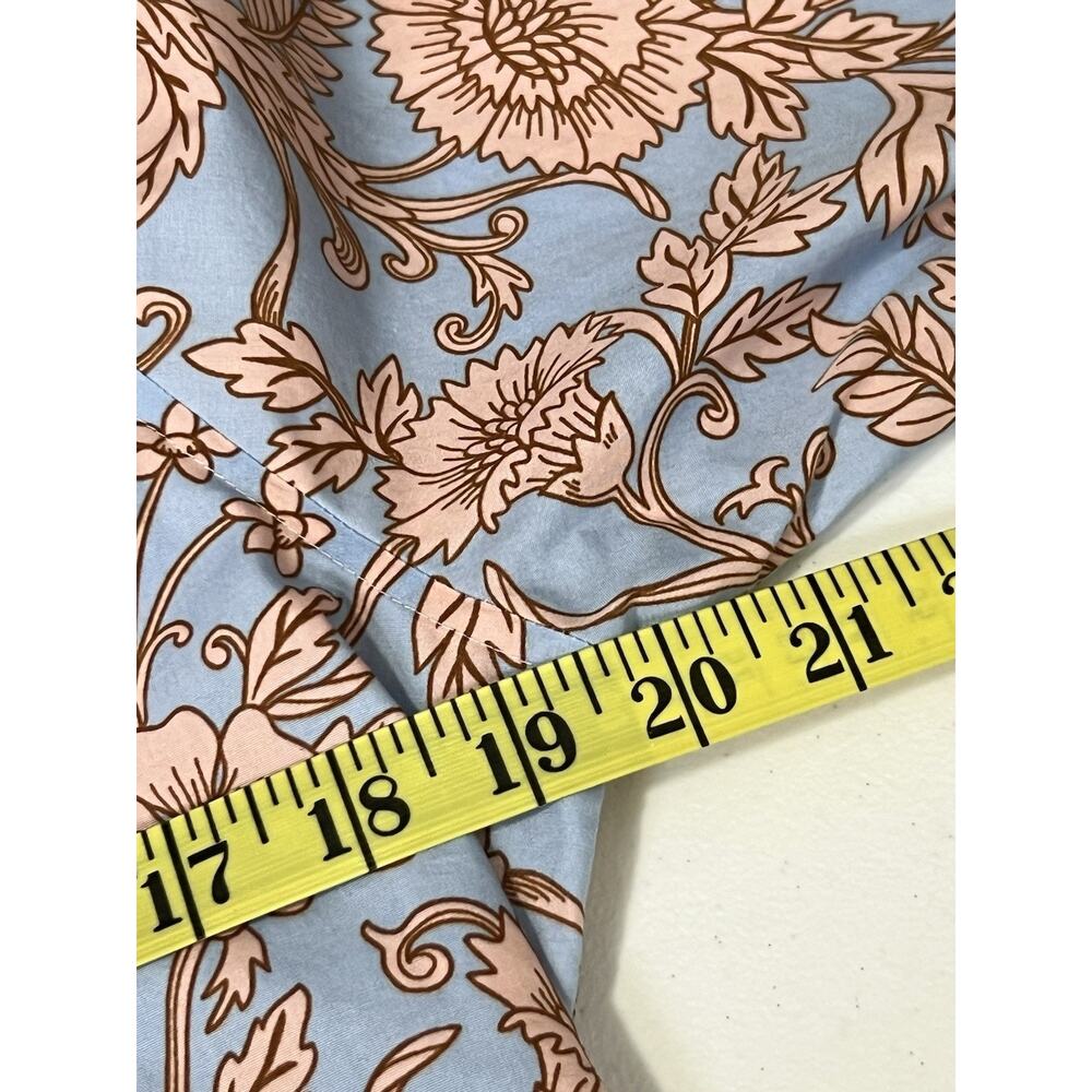 Lands'End Women’s Blue Peach Floral Supima Cotton Button Up Shirt Size 8p Petite - Picture 8 of 11
